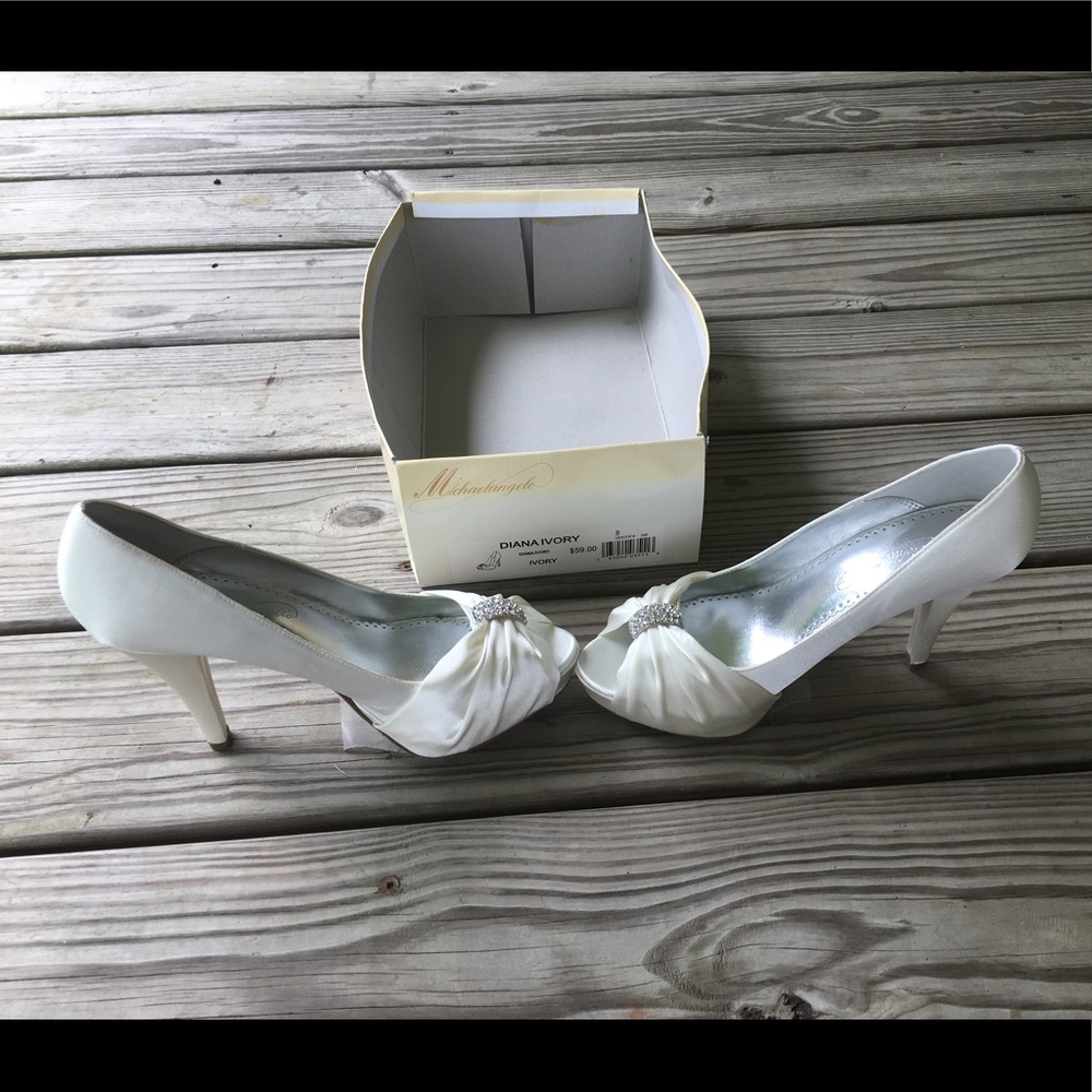 Ivory satin heels